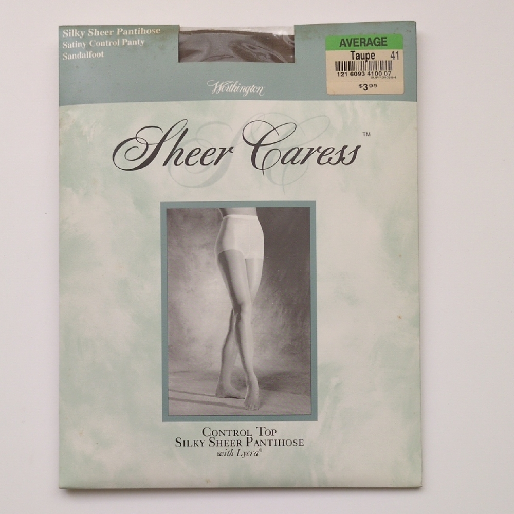 Vintage JCPenny Sheer‎ Caress Control Panty Pantihose Stockings - Average Taupe